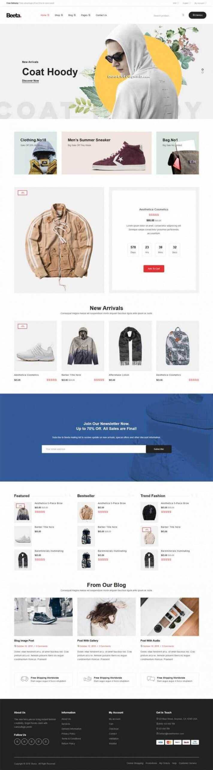 多功能电子商务Bootstrap4响应式HTML5 - 小萌资源网