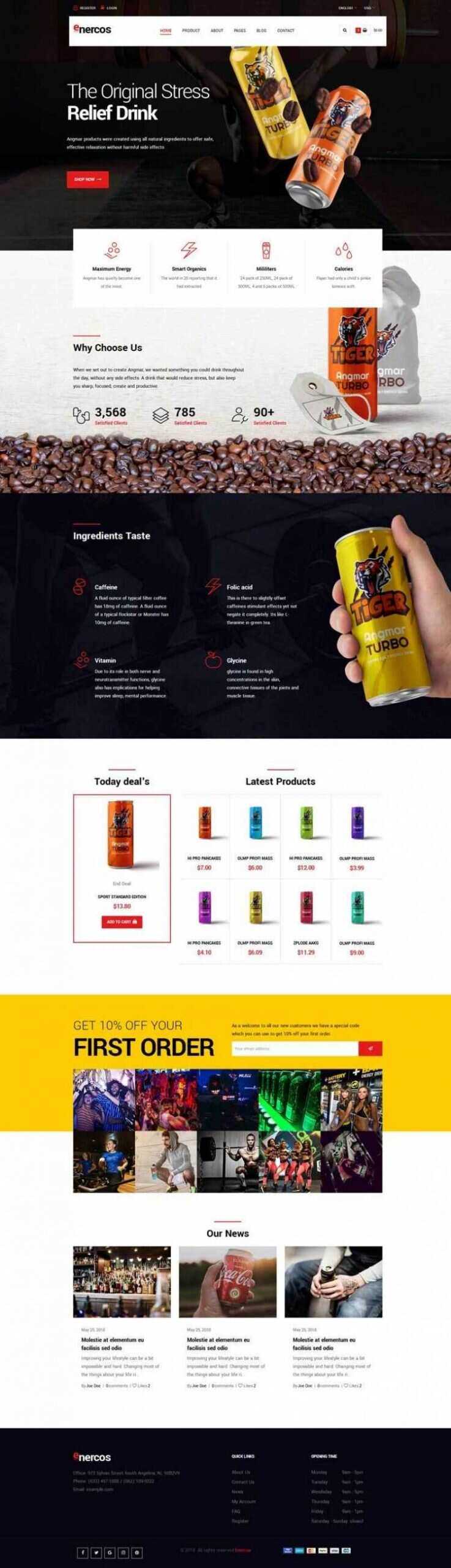 大气响应式运动饮料品牌商城html模板 - 小萌资源网