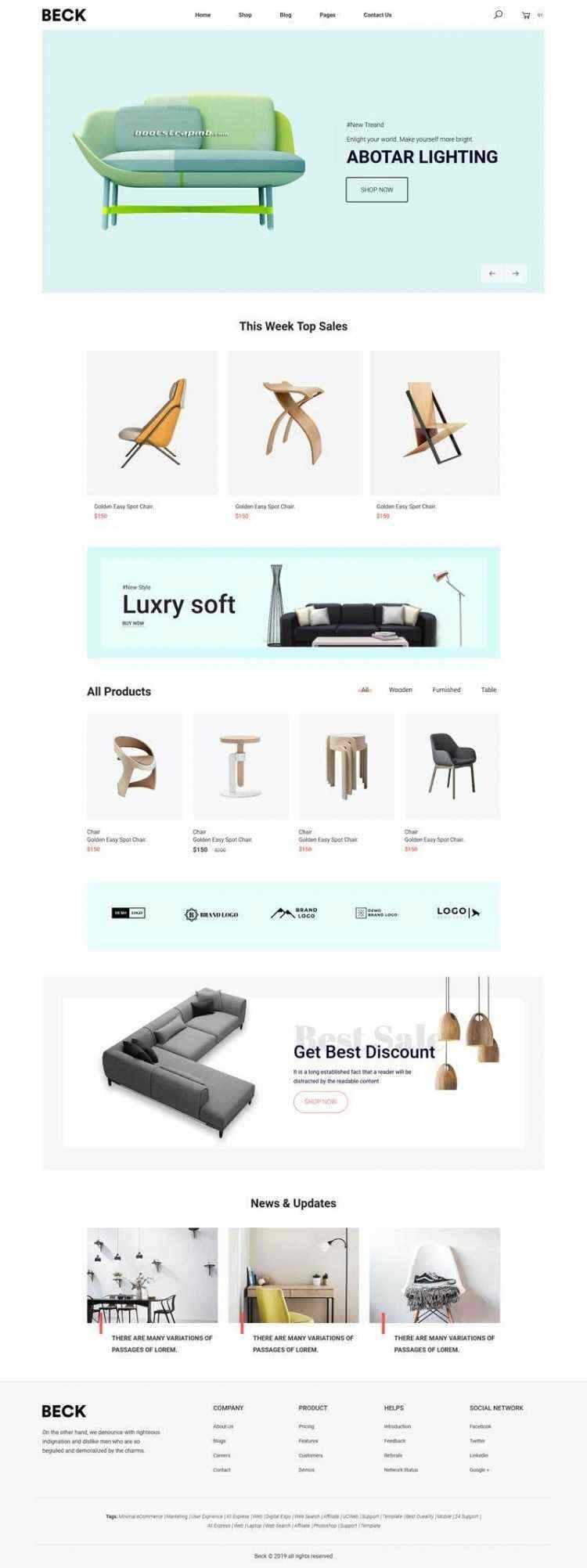 Bootstrap响应式小清新电商家具家居装饰商城 - 小萌资源网