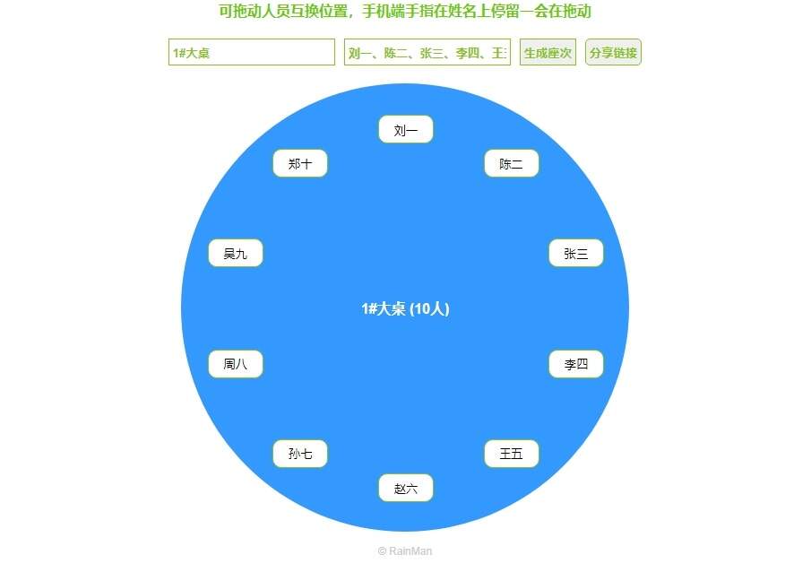 简单的html5用餐座次图生成器 - 小萌资源网