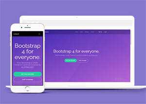 简洁紫色精美Bootstrap4网站模板 - 小萌资源网
