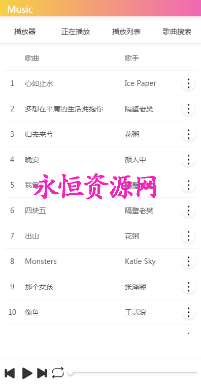 美化版音乐网站源码 - 小萌资源网