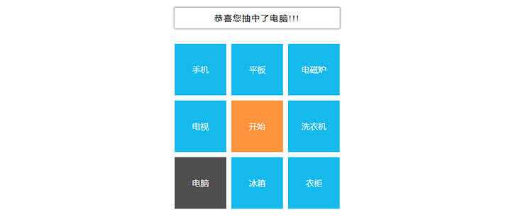 简单的九宫格转盘文字抽奖js代码 - 小萌资源网