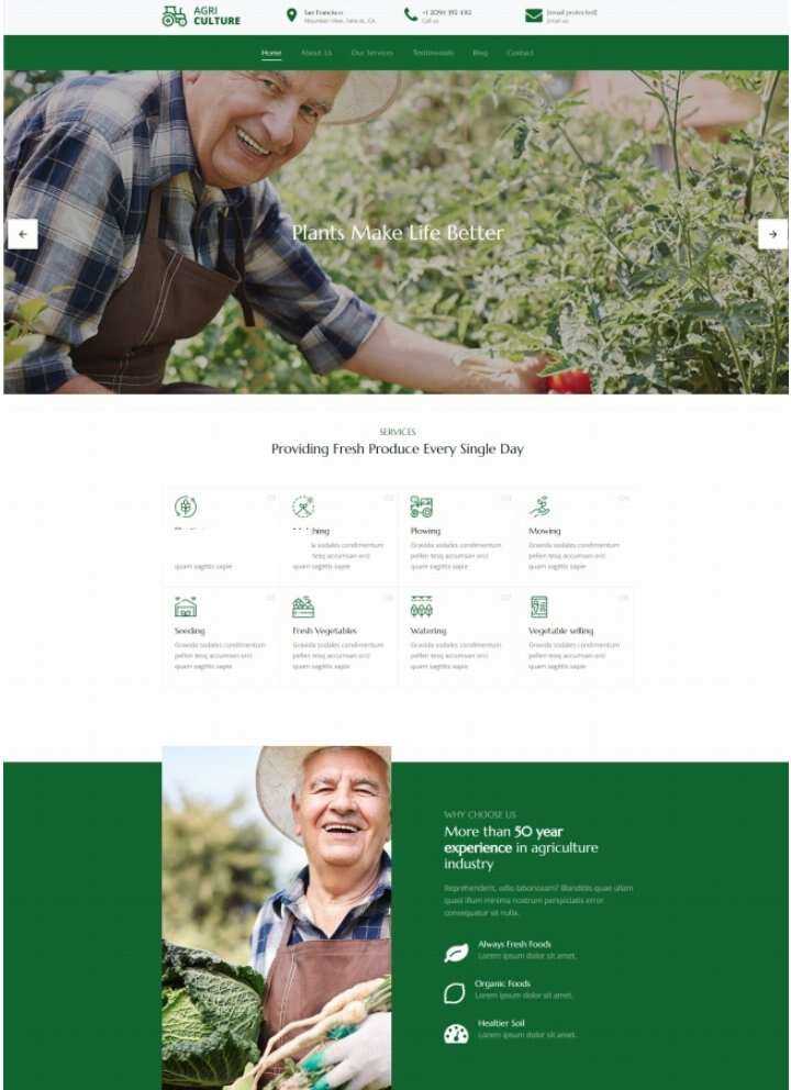 Bootstrap绿色有机果蔬农场html模板 - 小萌资源网