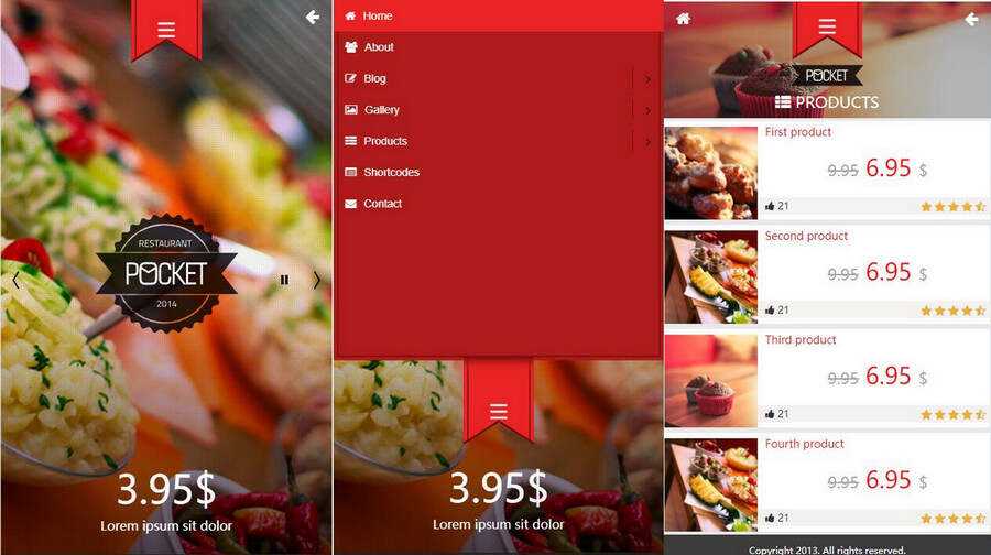 微官网美食订餐HTML5触屏订餐模板源码 - 小萌资源网