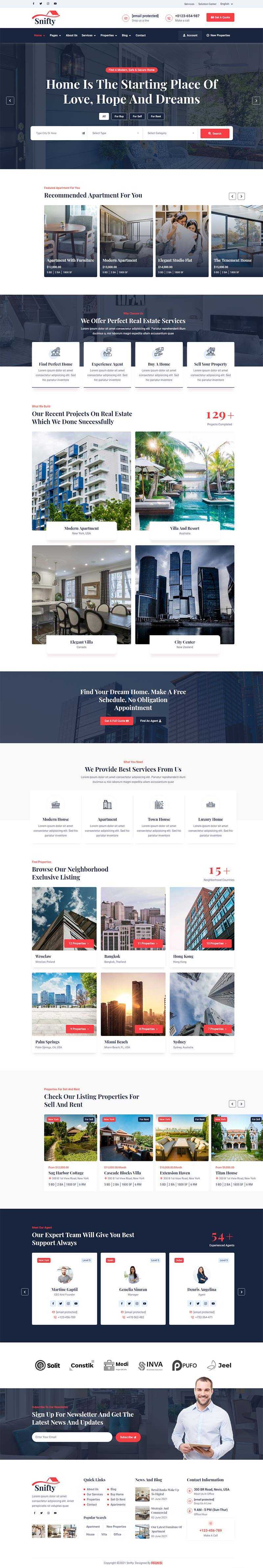 bootstrap5深蓝色房地产信息资讯平台HTML5模板 - 小萌资源网