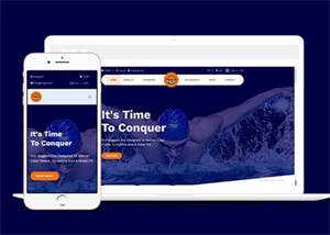 宽屏游泳用品商店HTML5模板下载 - 小萌资源网