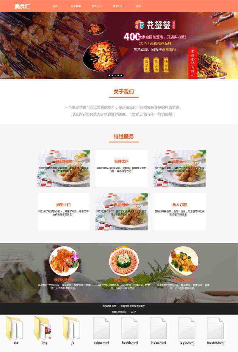 健康美食交流网站html模板 - 小萌资源网