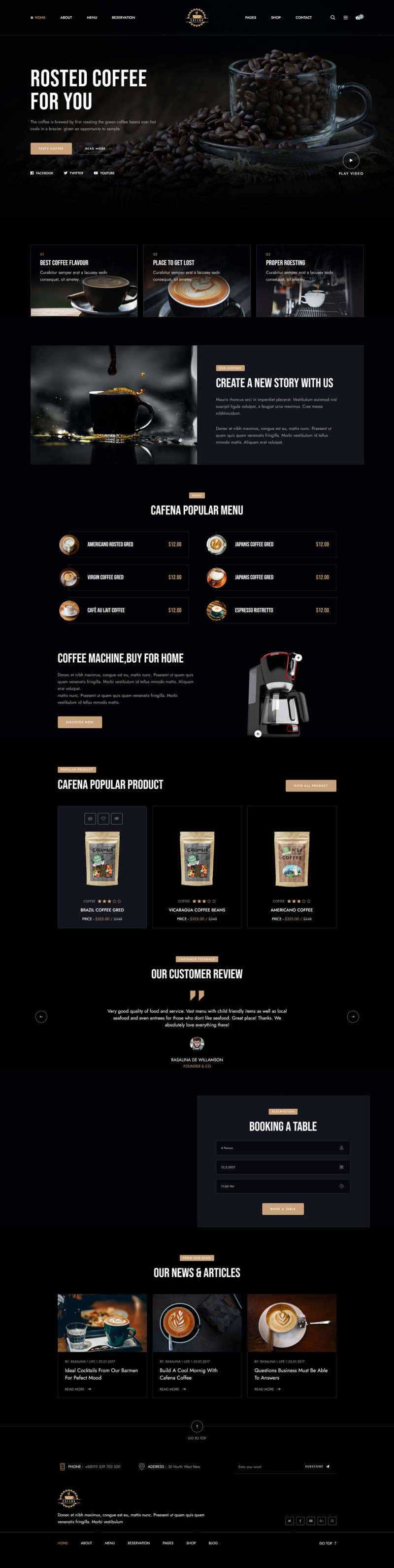 响应式咖啡奶茶店铺HTML5电商销售模板 - 小萌资源网