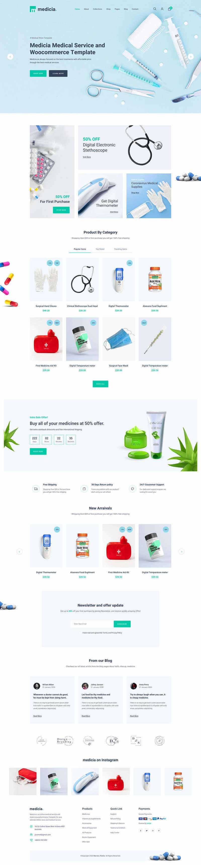 Bootstrap4医疗保健用品电子商务HTML5模板 - 小萌资源网