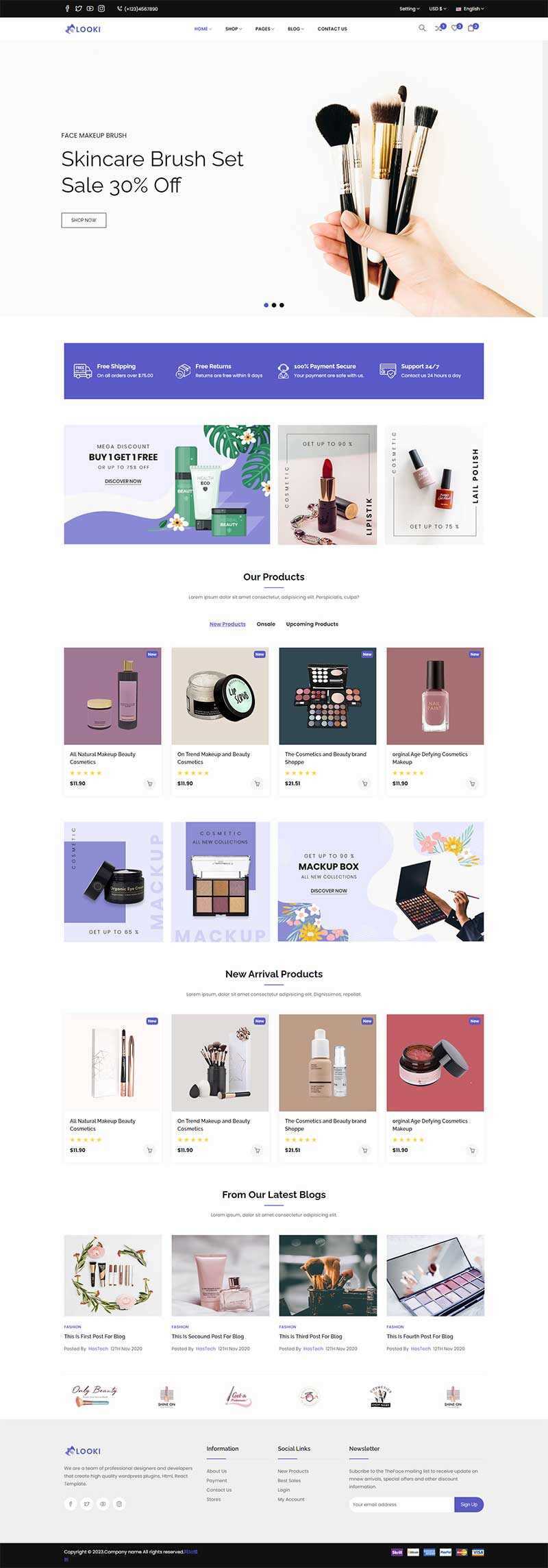 Bootstrap5美容化妆品电子商务html模板 - 小萌资源网