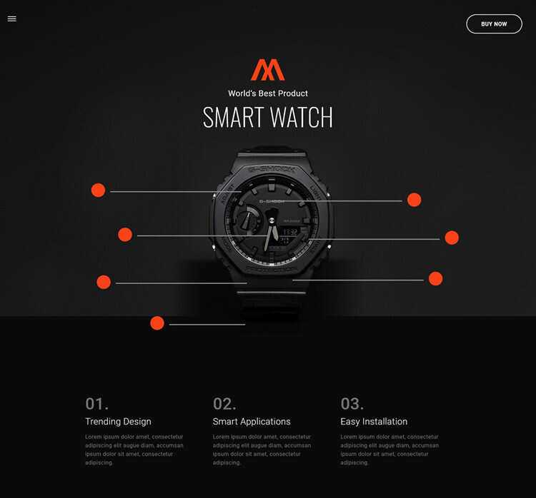 时尚腕表产品介绍html5模板 - 小萌资源网