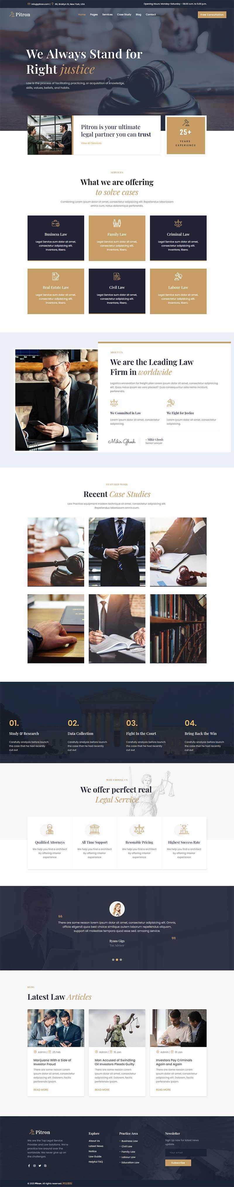 Bootstrap律师事务所网页html模板 - 小萌资源网