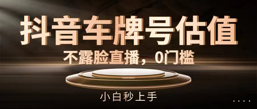 抖音车牌号估值，不露脸直播，0门槛，小白秒上手 - 小萌资源网