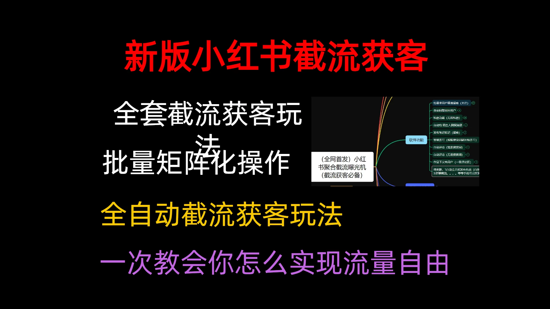 小红薯聚合截流曝光炮机，全套截流获客玩法，自热/截流神器 - 小萌资源网