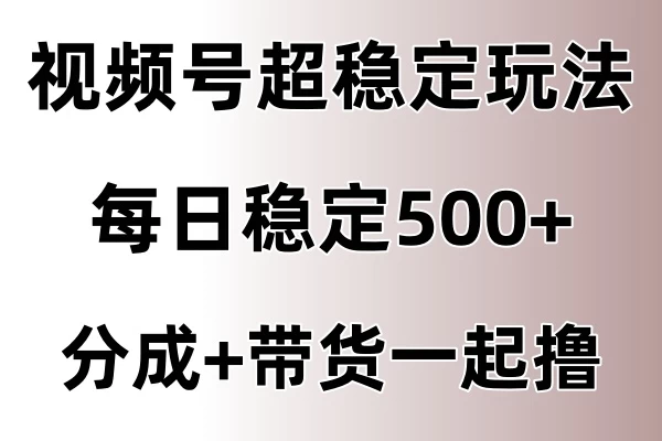 视频号超稳定赛道，长久不衰，单日稳定500+ - 小萌资源网
