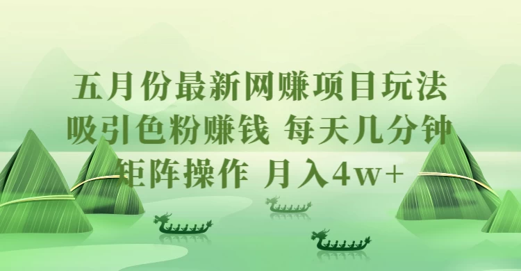 五月份最新网赚项目玩法，吸引色粉赚钱，每天几分钟，矩阵做号，月入4万+ - 小萌资源网