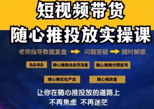 2024好物分享随心推投放实操课，随心推撬动自然流量/微付费起号/优化产出 - 小萌资源网