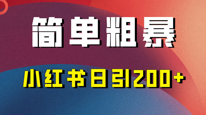 简单粗暴的小红书引流技巧，大道至简，看完实操日引 200+ - 小萌资源网