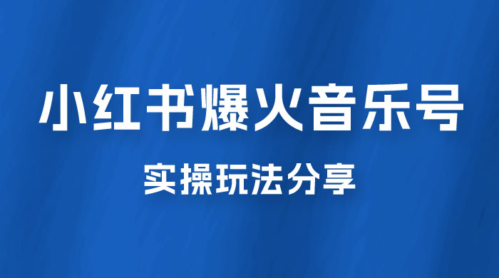 副业拆解：小红书爆火音乐号引流变现项目，视频版一条龙实操玩法分享给你 - 小萌资源网