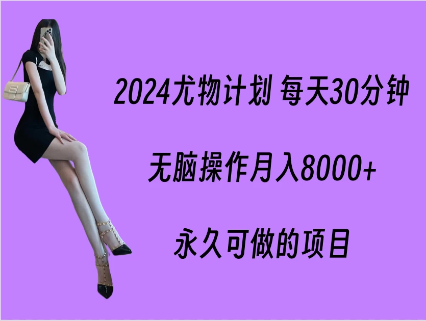 2024尤物计划 每天30分钟，无脑操作月入8000+，永久可做的项目 - 小萌资源网