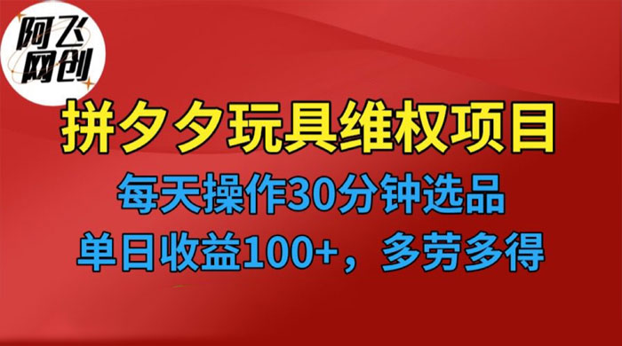 仅揭秘：拼多多 3C 玩具维权项目，一天操作半小时，稳定收入 100+ - 小萌资源网