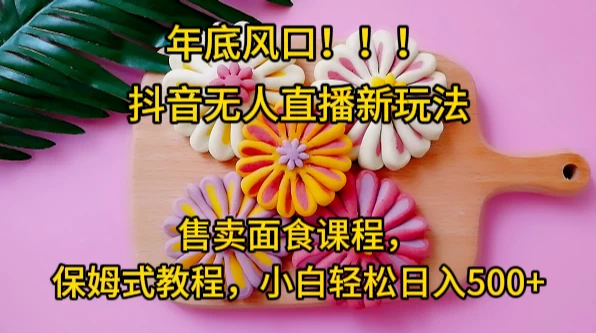 年底风口，抖音无人直播新玩法，售卖面食课程，保姆式教程，小白轻松日入500+ - 小萌资源网