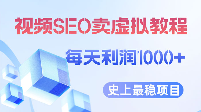 视频 SEO 出售虚拟产品：史上最稳定私域变现项目 - 小萌资源网