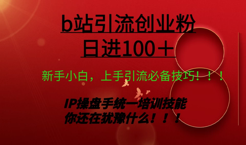 日引创业粉 100+ b 站全套打法【实操教学】不容错过 - 小萌资源网