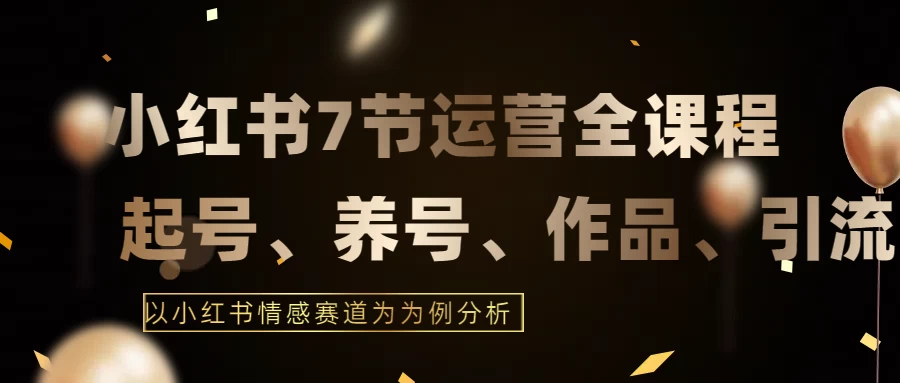 最新的7节小红书运营实战全教程，结合最新情感赛道，打通小红书运营全流程 - 小萌资源网