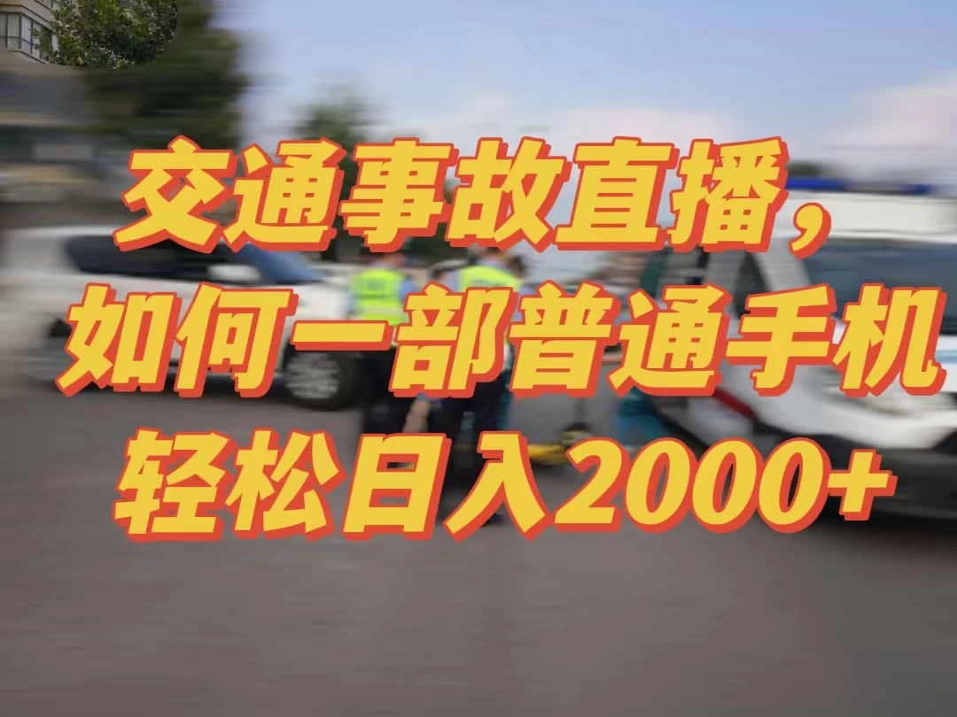 2024最新玩法半无人交通事故直播，实战式教学，轻松日入2000＋，人人都可做 - 小萌资源网