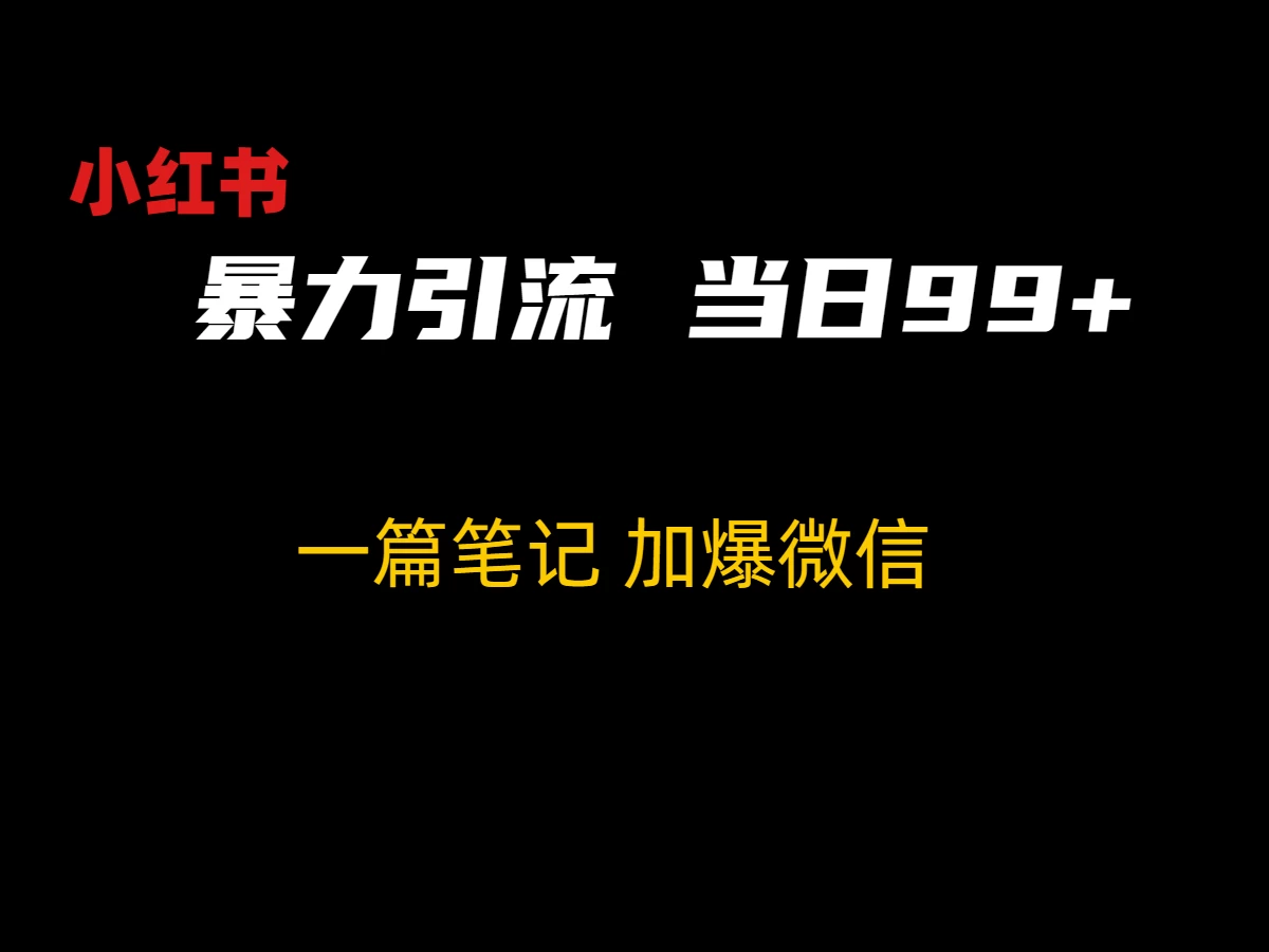 小红书暴力引流方法，当日99+，非常简单的引流方法 - 小萌资源网