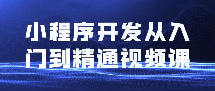 小程序开发从入门到精通视频教程课程 - 小萌资源网