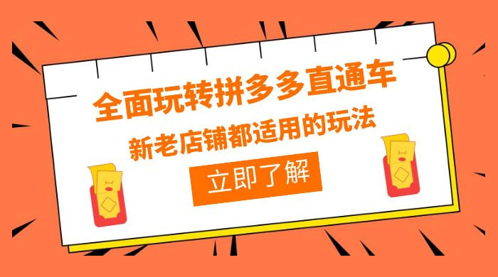 全面玩转拼多多直通车：新老店铺都适用的玩法 12 节精华课 - 小萌资源网
