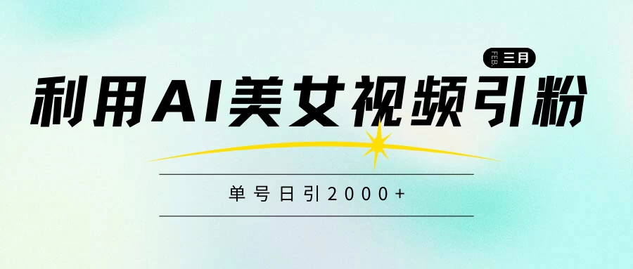 利用AI美女视频引粉，单号日引2000+，新手也能干，喂饭式教程 - 小萌资源网