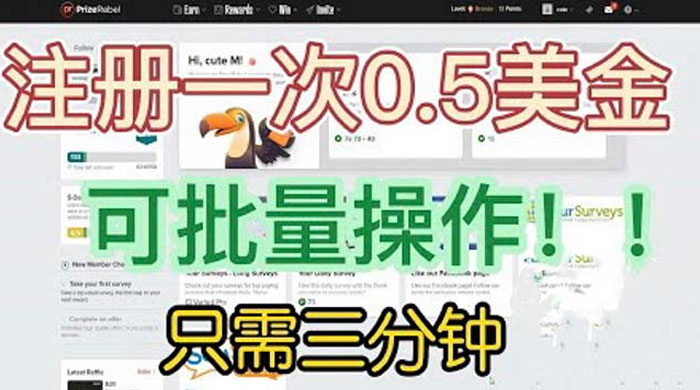 国外注册一次 0.5 美金项目：只需三分钟无脑操作、小白工作室福利 - 小萌资源网