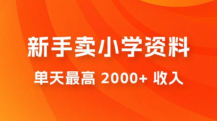 新手卖小学资料，单天最高 2000+ 收入，保姆级教程，详细拆解这套玩法 - 小萌资源网