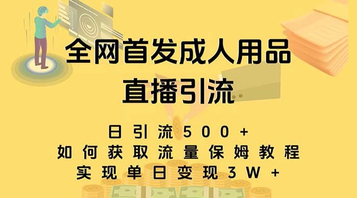成人用品直播引流获客暴力玩法，单日引流500+，变现 3w+，保姆级教程 - 小萌资源网