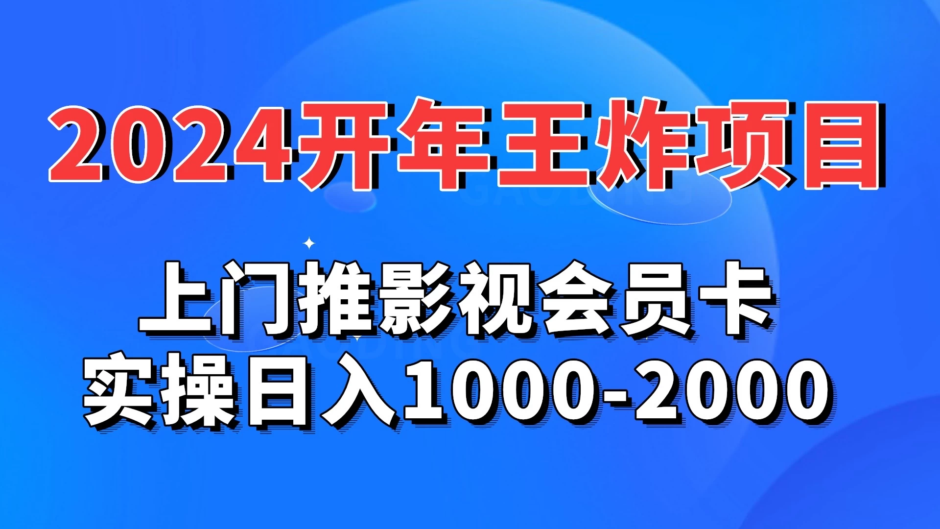 2024开年王炸项目：上门推影视会员卡实操日入1000-2000 - 小萌资源网