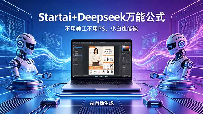 AI自动做电商详情页：Startai+Deepseek万能公式，不用美工不用PS，小白也能做 - 小萌资源网