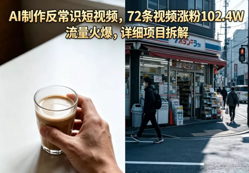 AI制作反常识短视频，72条视频涨粉102.4W，流量火爆，详细项目拆解 - 小萌资源网