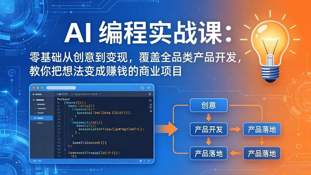 AI编程实战课-第三期-5月19更新：零基础从创意到变现，覆盖全品类产品开发，把想法变成赚钱项目 - 小萌资源网