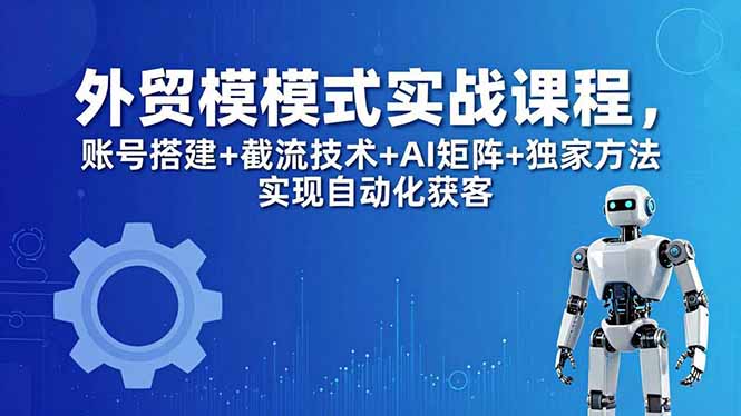外贸新模式实战课程-更新5月，账号搭建+截流技术+AI矩阵+独家方法实现自动化获客 - 小萌资源网