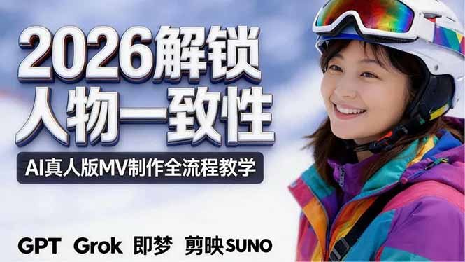 2026独创解锁人物一致性：AI真人版MV制作，不讲空话，不拼概念，全流程实操 - 小萌资源网