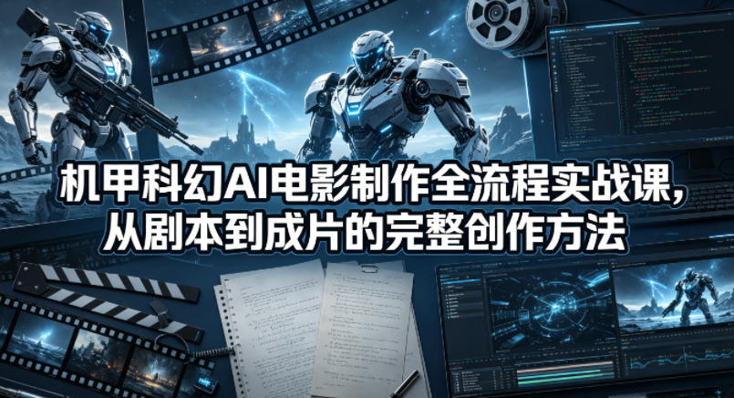 机甲科幻AI电影制作全流程实战课，从剧本到成片的完整创作方法 - 小萌资源网