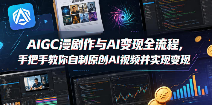 AIGC漫剧创作与AI变现全流程，手把手教你自制原创AI视频并实现变现 - 小萌资源网
