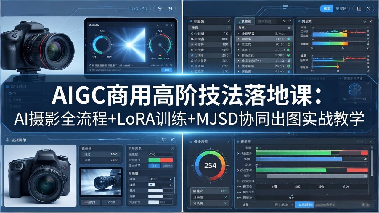 AIGC商用高阶技法落地课：AI摄影全流程+LoRA训练+MJSD协同出图实战教学 - 小萌资源网