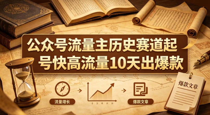 公众号流量主之历史赛道，起号快+高流量，10天就能出爆款！ - 小萌资源网