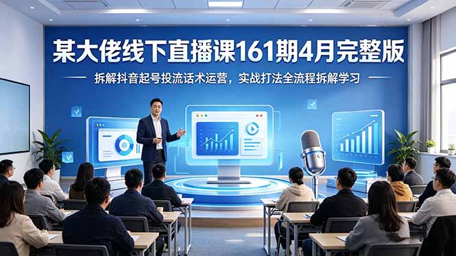 某大佬线下直播课161期4月完整版，拆解抖音起号投流话术运营，实战打法全流程拆解学习 - 小萌资源网