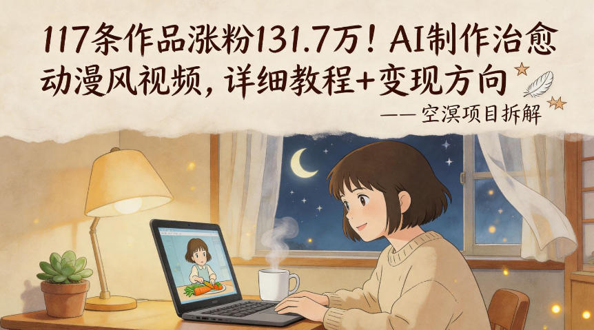 117条作品涨粉131.7W！AI制作治愈动漫风视频，详细教程+变现方向 - 小萌资源网